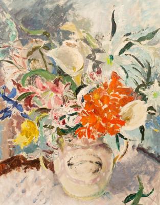 Appraisal: Cathleen Mann - Vase of Flowers oil on canvas cm