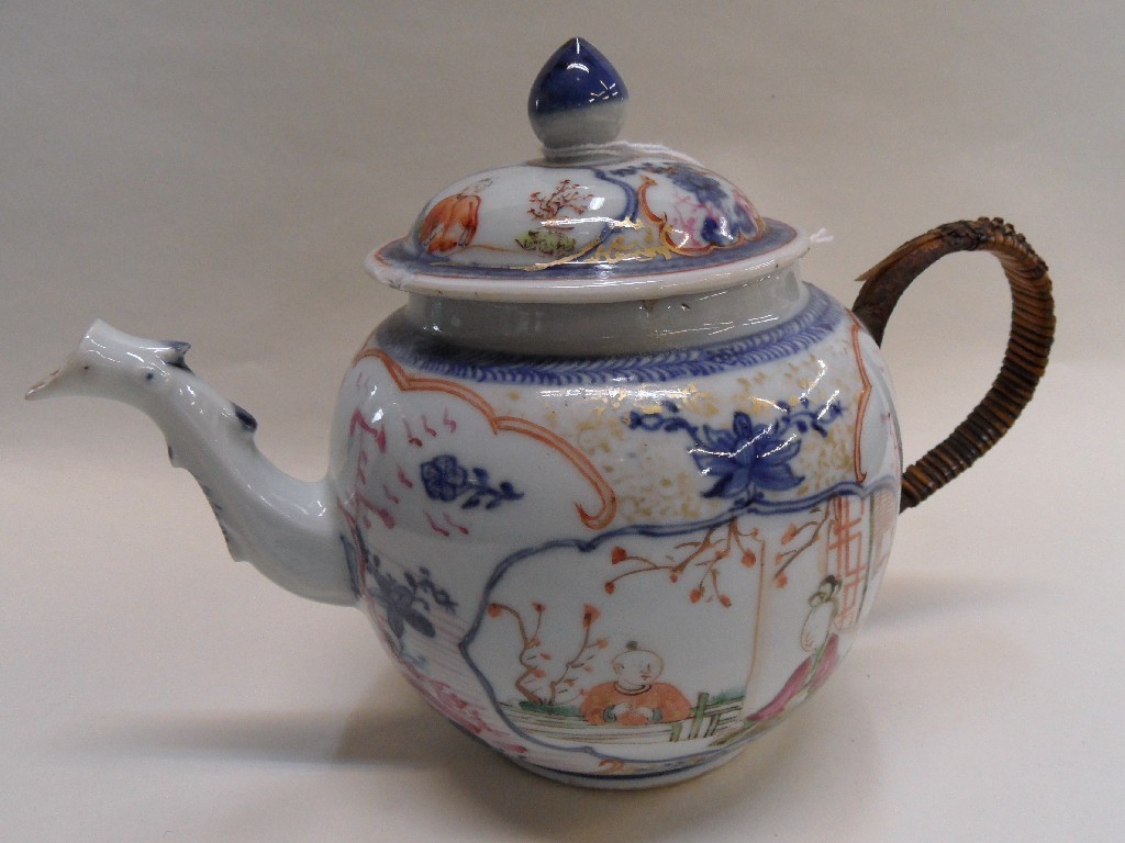 Appraisal: Chinese porcelain teapot with replacement handle