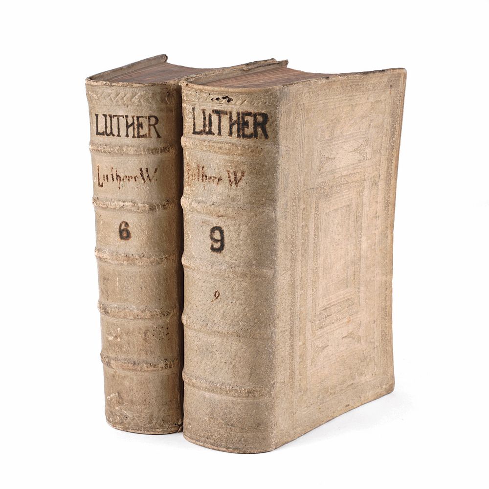 Appraisal: Pair of th c German Martin Luther Books Pair of