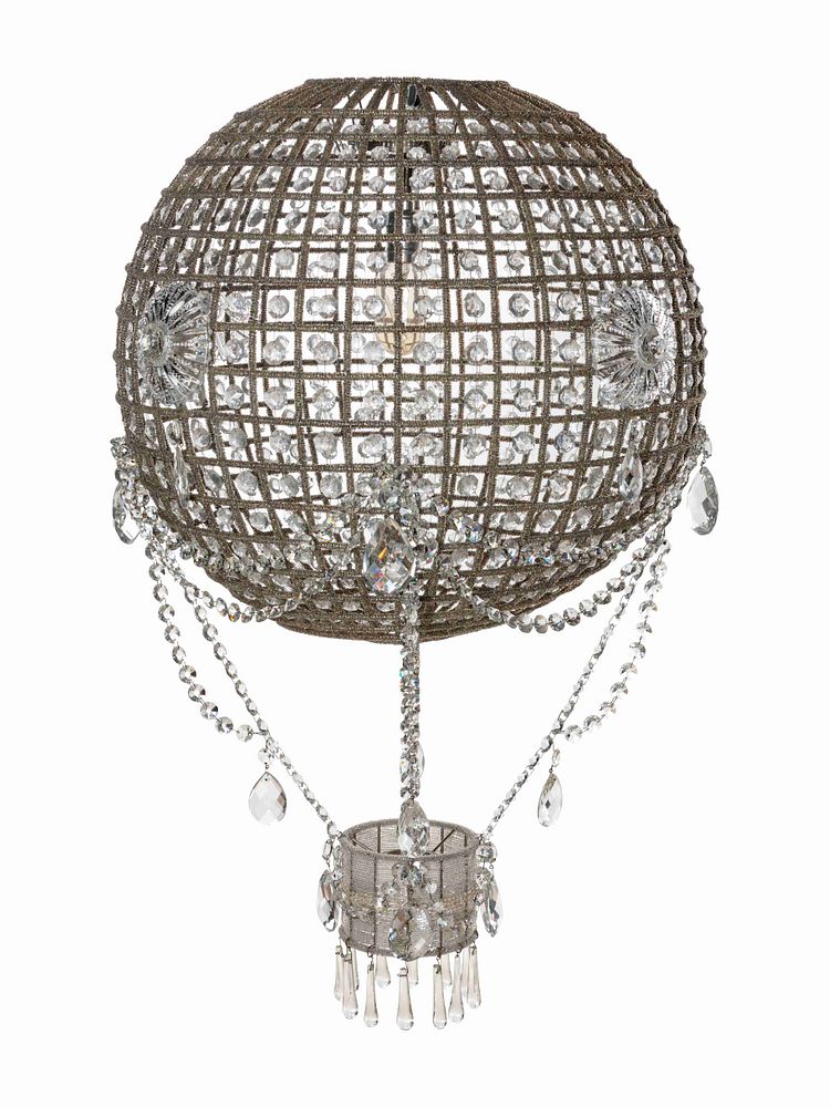 Appraisal: A Beaded and Cut Glass Montgolfier Chandelier A Beaded and