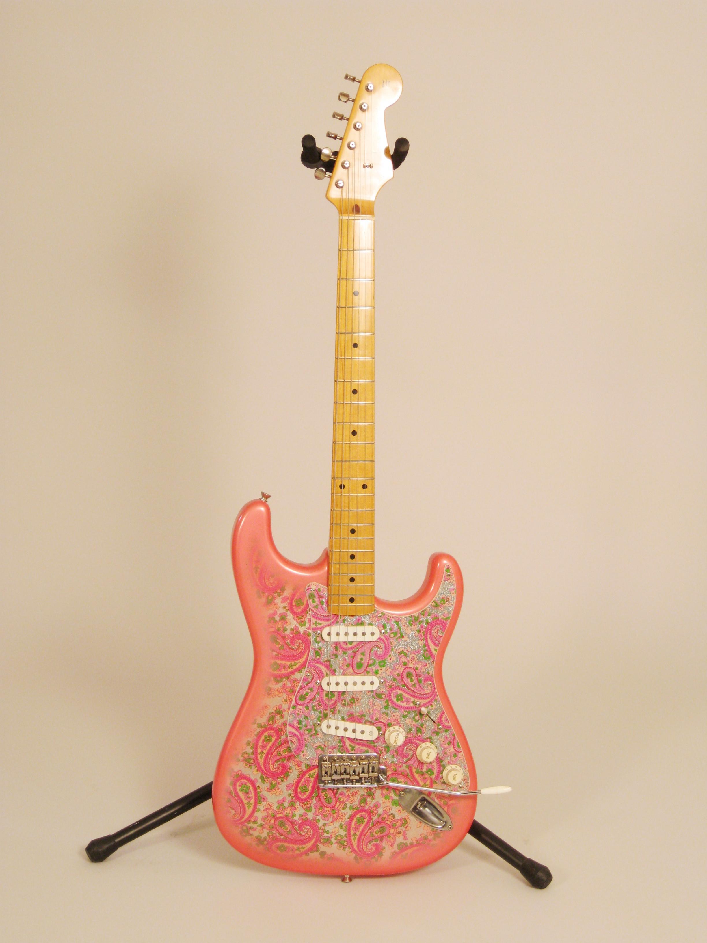 Appraisal: A Japanese Fender Stratocaster Guitar c Pink Paisley Limited Edition