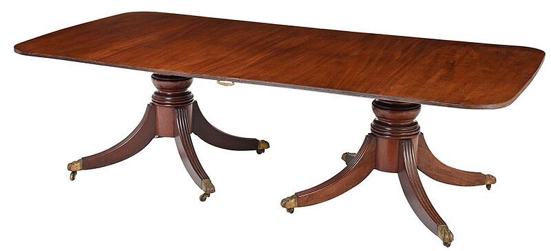 Appraisal: Federal Mahogany Two Pedestal Dining Table attributed to Baltimore th