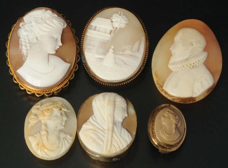 Appraisal: Lot of Cameo Pins Description Includes two with shells and