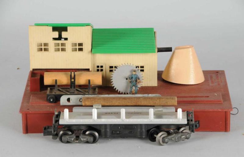 Appraisal: American Flyer S-Gauge Lumber Car Sawmill Outfit Description Includes original