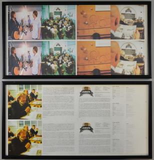 Appraisal: Oasis - The Masterplan CD artwork framed with double sided