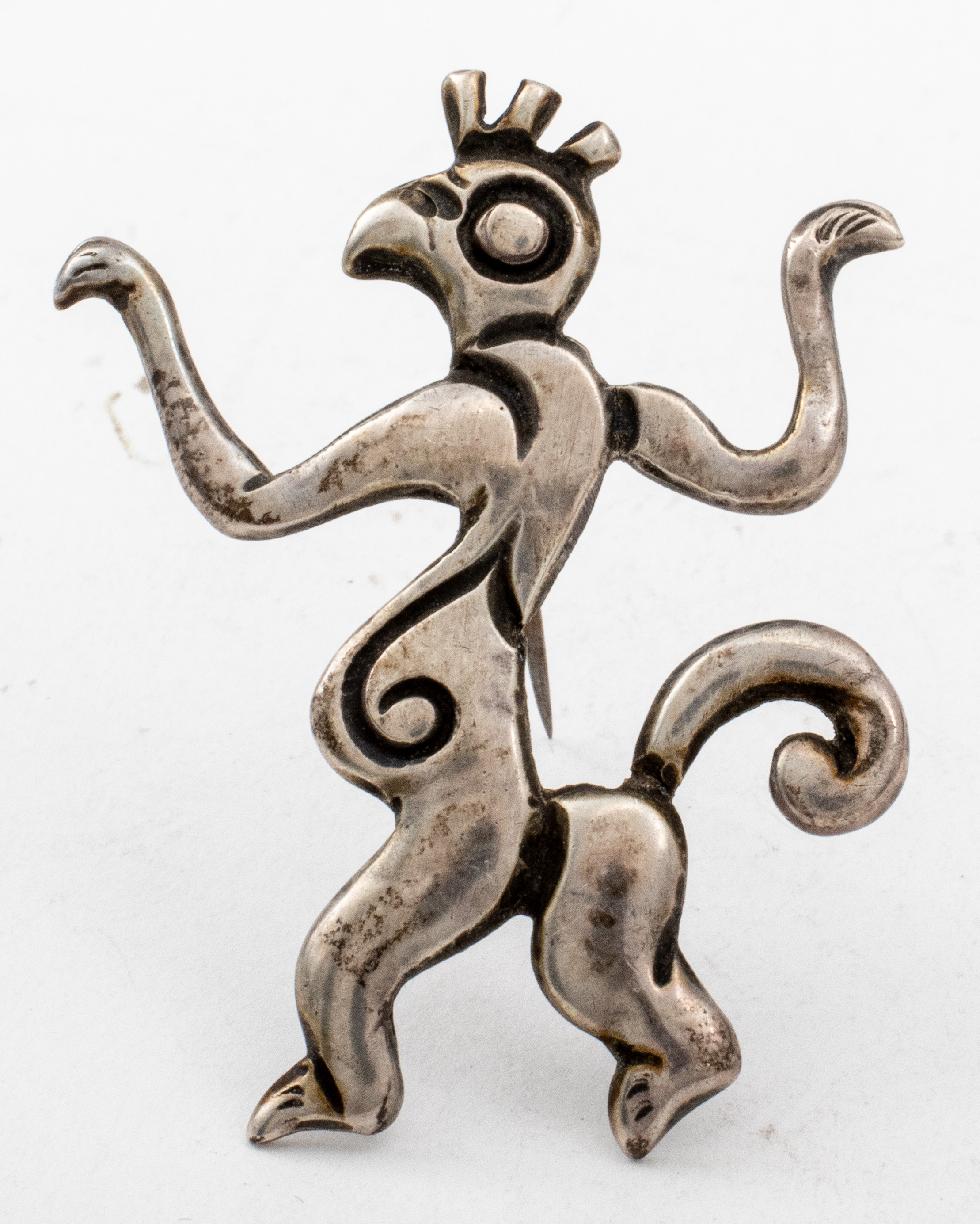 Appraisal: VINTAGE TAXCO MEXICAN SILVER FIGURE BROOCH Vintage Taxco Mexican silver