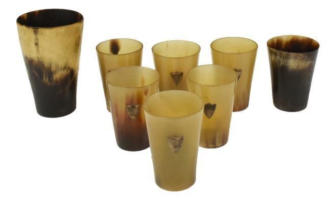 Appraisal: lot of Collection of horn cups th c including cups