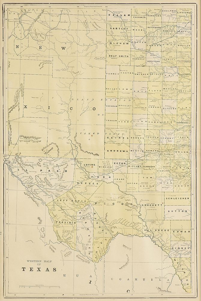 Appraisal: AN ANTIQUE MAP Western Half Of Texas PROBABLY CHICAGO CIRCA