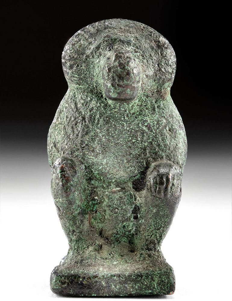 Appraisal: Egyptian Copper Baboon-Headed Thoth Figure Originally Listed At Ancient Egypt