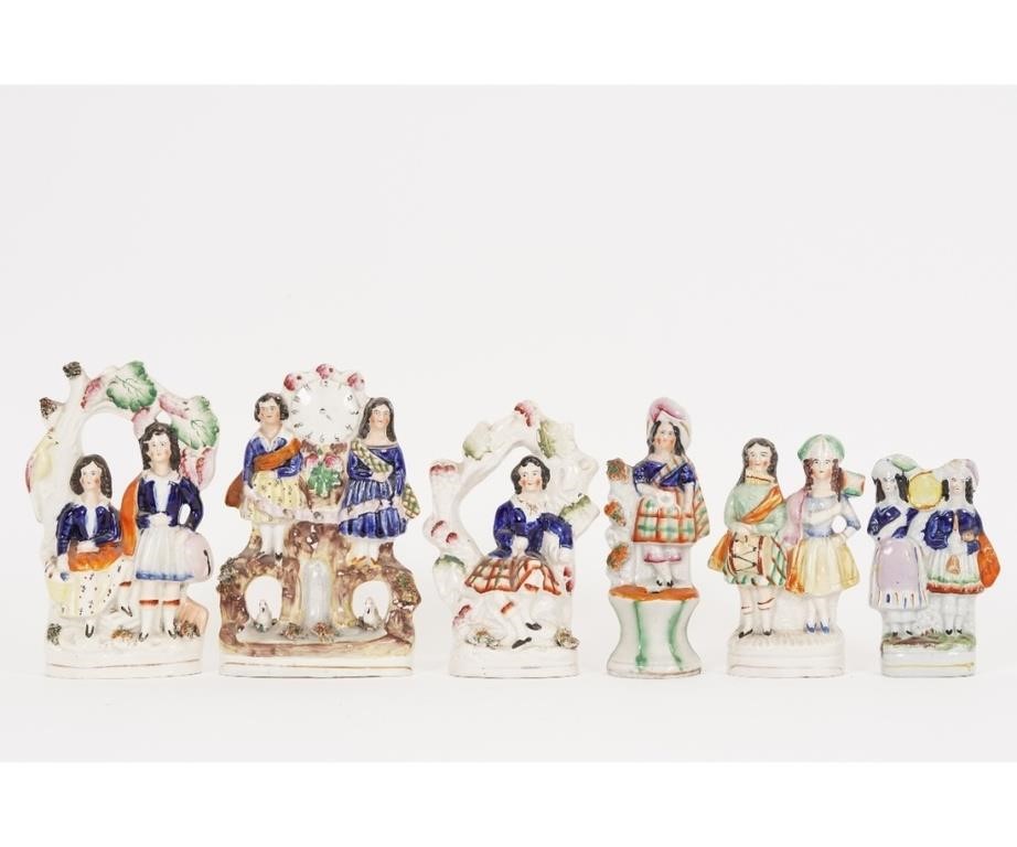 Appraisal: Five Staffordshjire figural groups of 'The Royal Children circa tallest