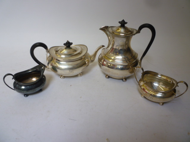 Appraisal: A FOUR PIECE TEA AND COFFEE SERVICE maker Atkins Sheffield