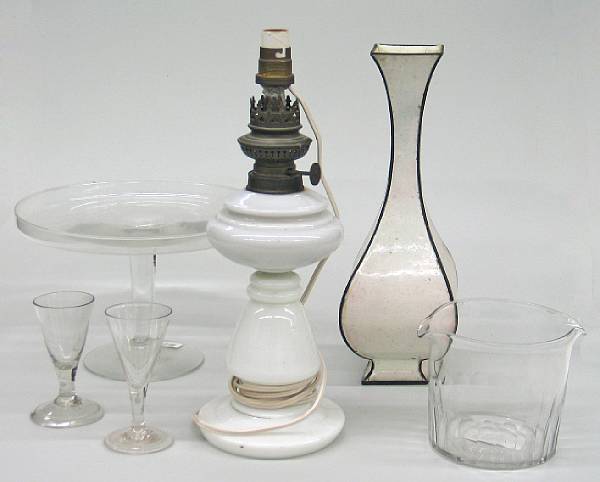 Appraisal: An assembled grouping of glass table articles th th century