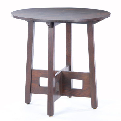 Appraisal: LIMBERT Lamp table with circular top canted legs and broad