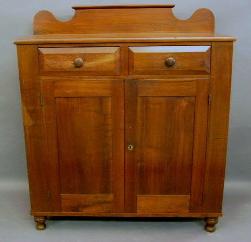 Appraisal: Walnut two-drawer jelly cupboard c h x w x d