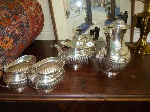 Appraisal: A LATE TH EARLY TH CENTURY SILVER PLATED TEASET to