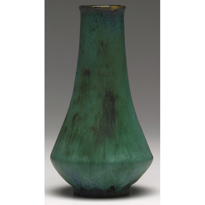 Appraisal: Dalpayrat vase flaring shape covered in a mottled green blue