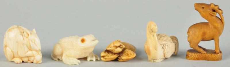 Appraisal: Lot of Ivory Netsukes Description Includes one bird one rat