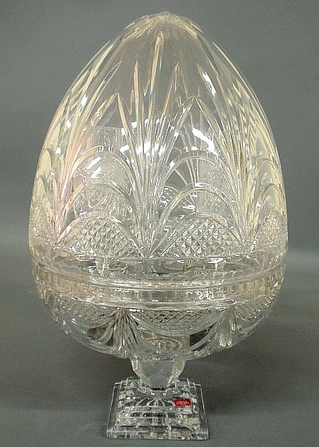 Appraisal: Cristal D Arques Paris glass egg-form wine cooler with cover