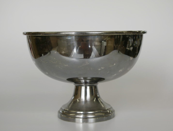 Appraisal: French Silverplate Bowl of hemispherical form with everted rolled rim