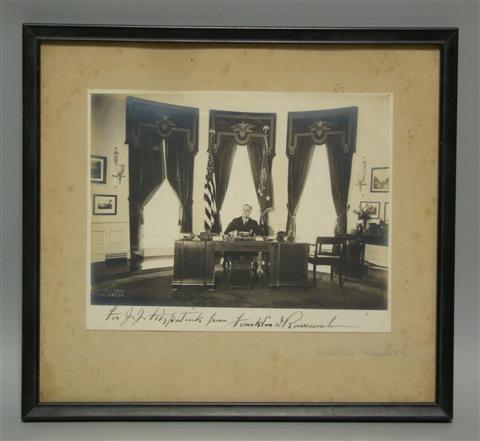 Appraisal: FRANKLIN DELANO ROOSEVELT PHOTOGRAPH AUTOGRAPHED AND INSCRIBED Franklin Delano Roosevelt