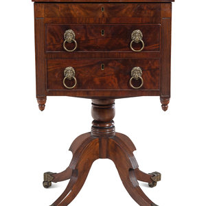 Appraisal: A Classical Mahogany Two-Drawer Work Table Mid-Atlantic States th Century