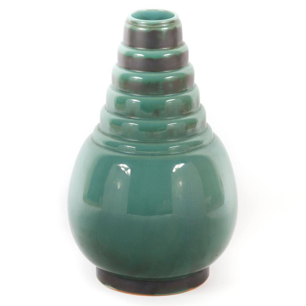 Appraisal: ROSEVILLE ART POTTERY 'FUTURA' LINE 'BOMB' VASE WITH STEPPED NECK