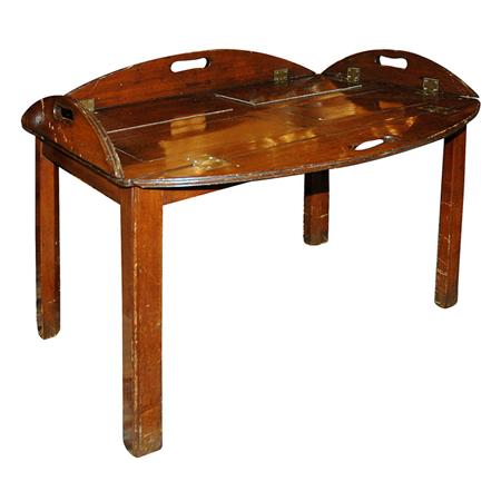 Appraisal: George III Style Mahogany Butlers Tray on Stand Estimate nbsp