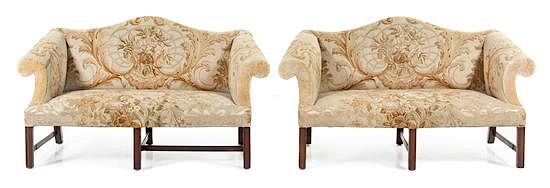 Appraisal: A Pair of George III Mahogany Diminutive Sofas Height x