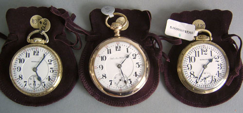 Appraisal: Three Hamilton -jewel gold pocket watches including R - s