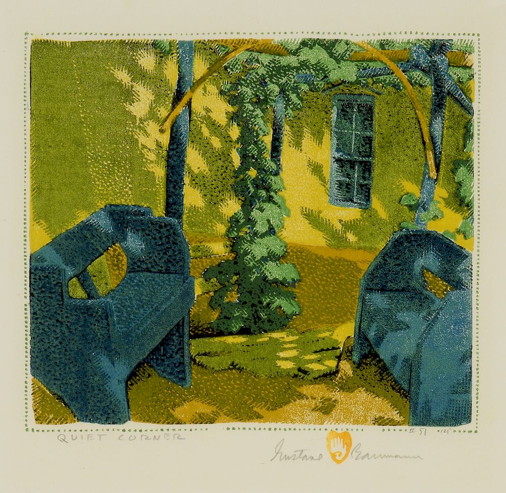 Appraisal: Gustave Baumann Quiet Corner GUSTAVE BAUMANN - Quiet Corner woodblock