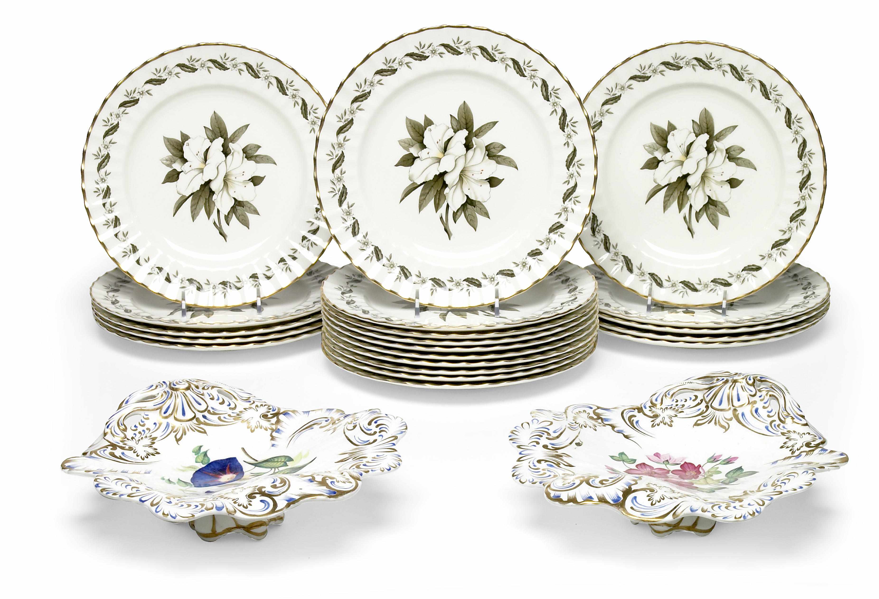 Appraisal: A group of porcelain dessert ware Comprising a set of