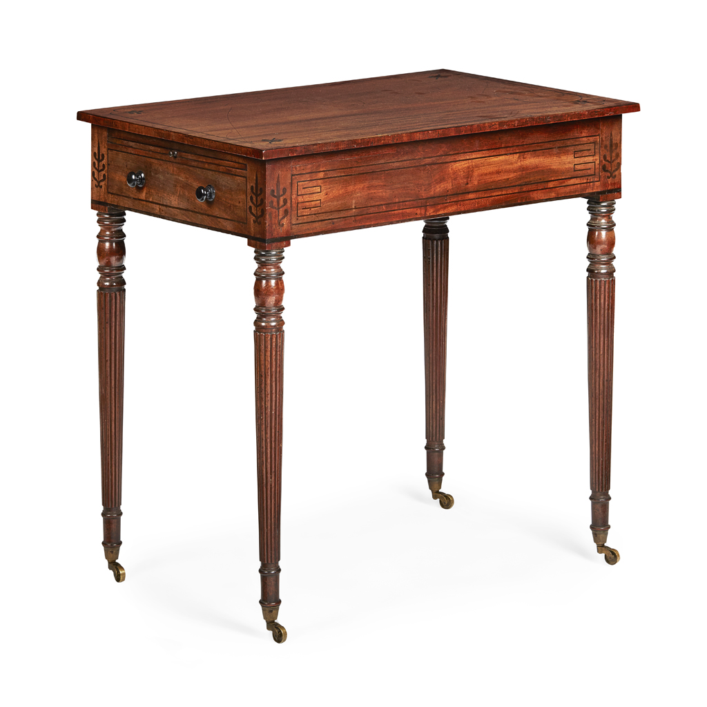 Appraisal: REGENCY MAHOGANY AND EBONY ADJUSTABLE READING TABLE EARLY TH CENTURY