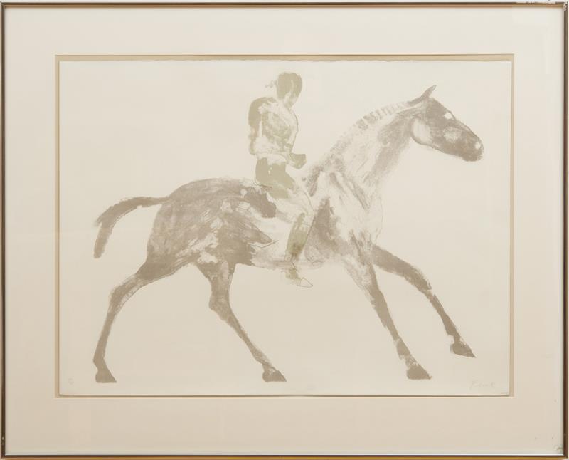 Appraisal: ELISABETH FRINK - HORSE AND RIDER III Lithograph in colors