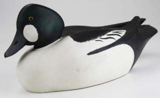 Appraisal: George Csefai - Goldeneye carved wooden duck decoy length