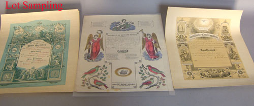 Appraisal: Large group of unframed printed fraktur Provenance Collection of Richard