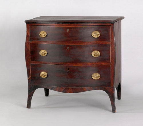 Appraisal: George III mahogany chest of drawers late th c the