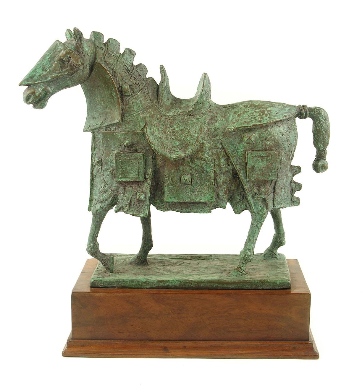 Appraisal: A bronze model of an armour clad horse