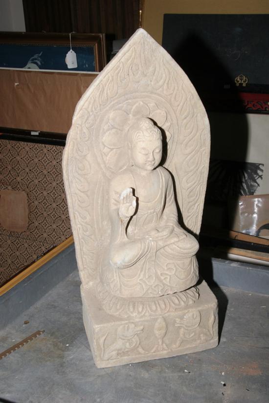 Appraisal: CHINESE WHITE MARBLE OF BUDDHA Wei Dynasty Style th century