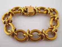 Appraisal: A yellow metal tests carat gold fancy link bracelet measuring