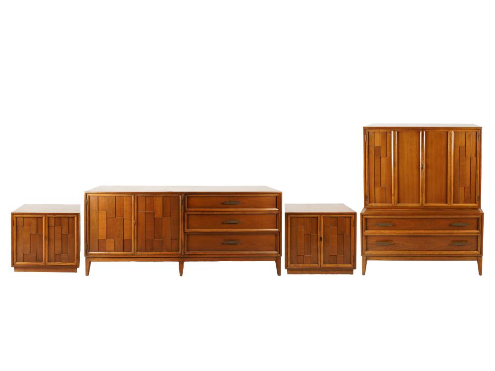 Appraisal: KROEHLER MID-CENTURY BEDROOM SETcomprising a dresser inches wide inches deep