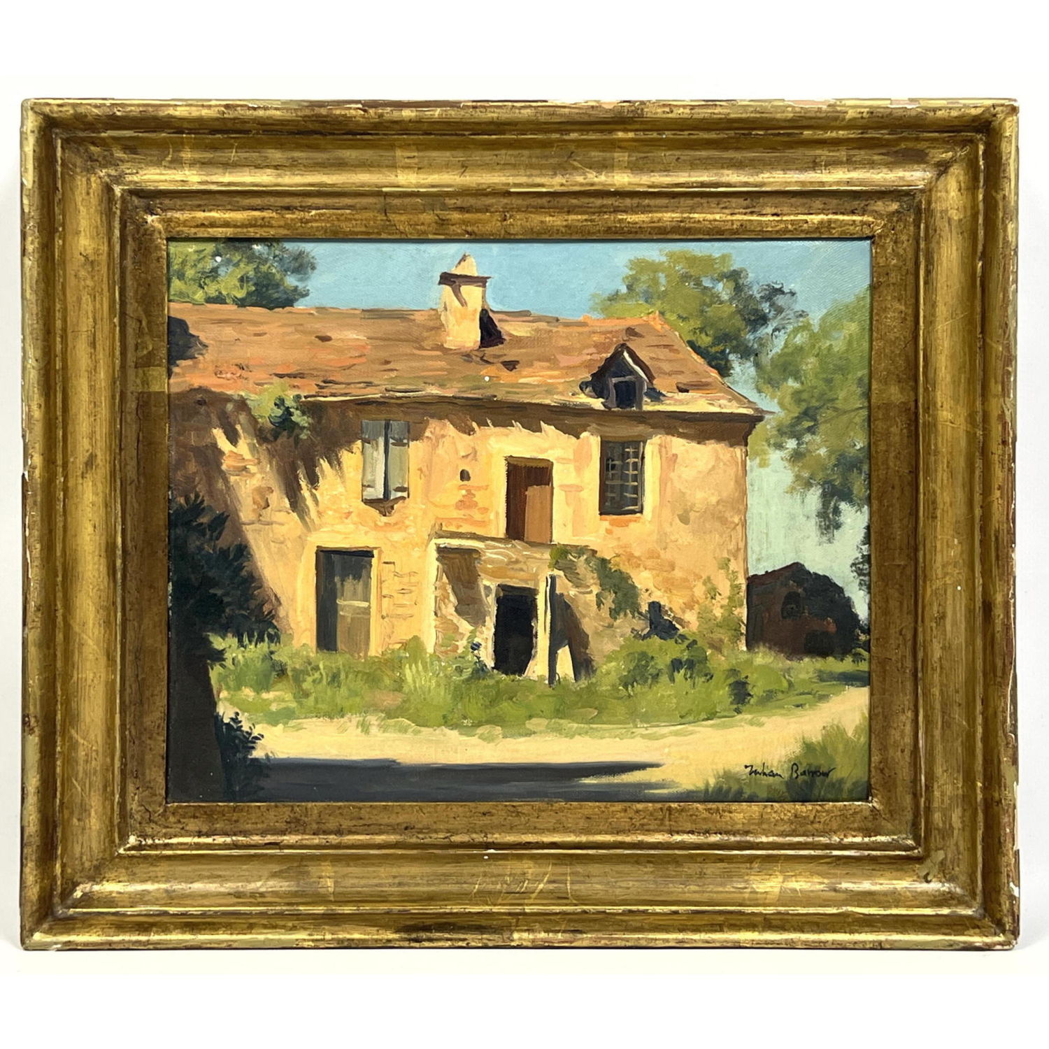 Appraisal: JULIAN BARROW Painting on canvas Cahors Farmhouse Abbott Holder Gallery