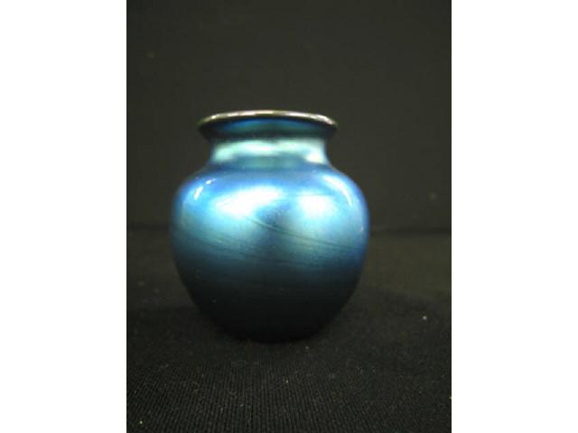 Appraisal: Charles Lotton Art Glass Vase rich blue aurene iridescent finish