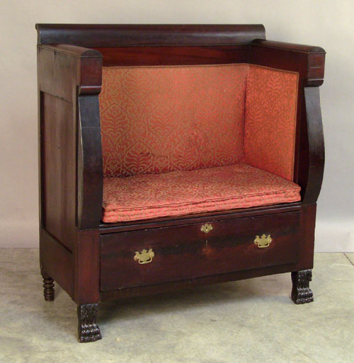 Appraisal: Empire mahogany hall seat th c h w