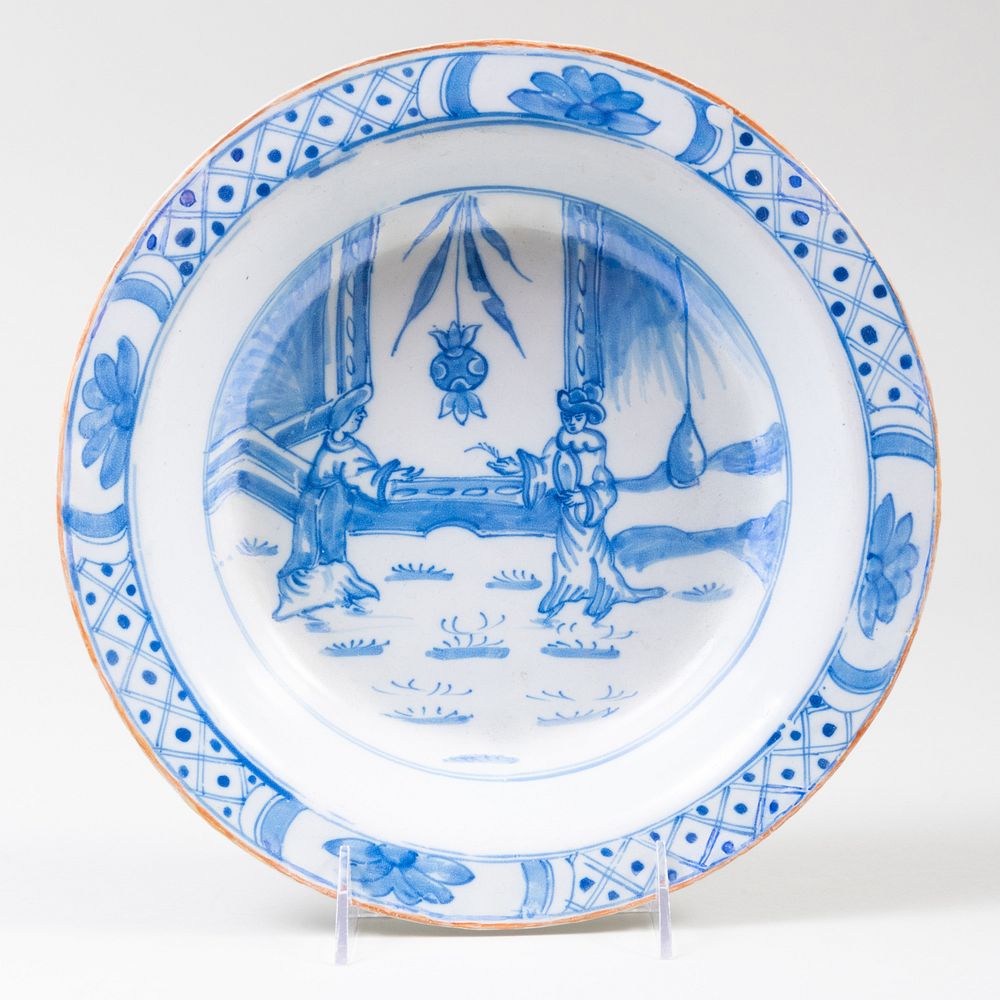 Appraisal: Delft Blue and White Soup Plate in diam Property from