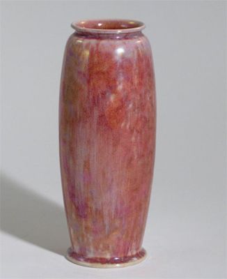 Appraisal: A Ruskin Pottery stoneware vase covered in a strawberry pink