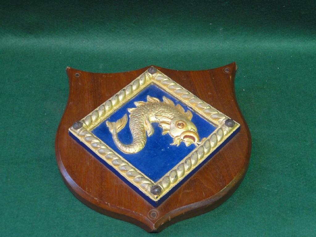 Appraisal: A miscellaneous collection including the submarine shield of HMS Dolphin