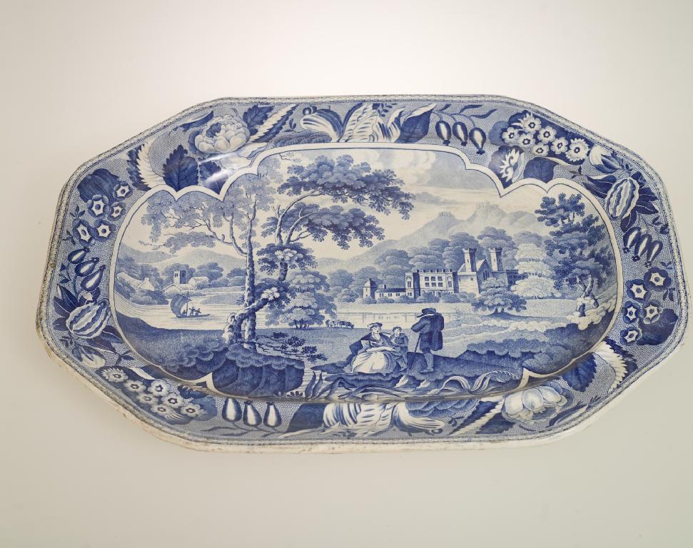 Appraisal: LARGE CHETHAM ROBINSON PARKLAND SCENERY BLUE AND WHITE SERVING PLATE