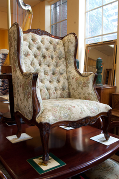 Appraisal: REPRODUCTION MAHOGANY WINGBACK ARMCHAIR