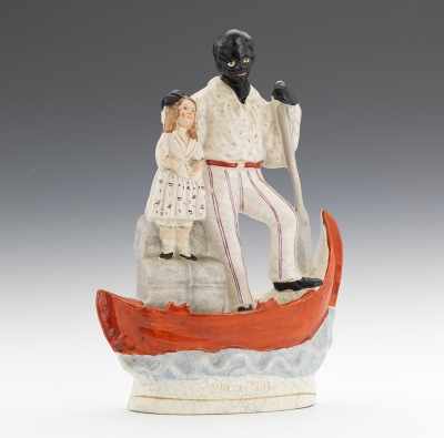 Appraisal: A Figural of Uncle Tom with Eva in a Boat