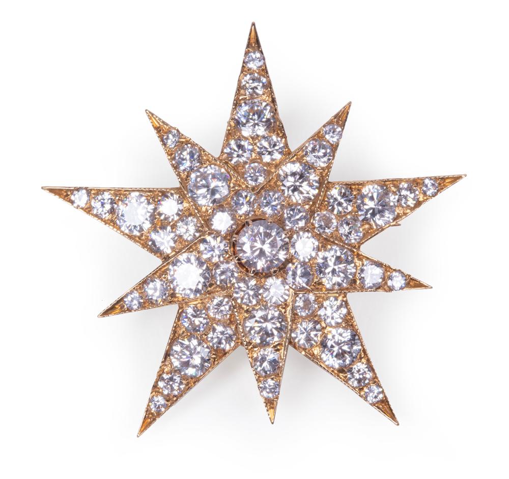 Appraisal: KT YELLOW GOLD AND DIAMOND STARBURST PIN PENDANT kt Yellow